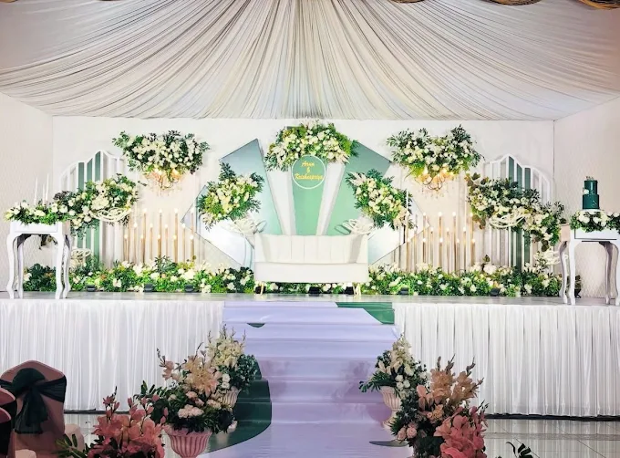 Floral wedding stage